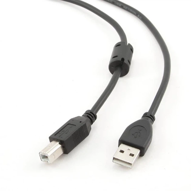 Кабель Cablexpert USB - USB Type-B V 2.0 (M/M), 3.0 м, Феритовий фільтр, чорний (CCF-USB2-AMBM-10) - зображення 2