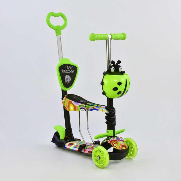 Самокат 5 в 1 "BEST Scooter" от 1 года, ПОДСВЕТКА ПЛАТФОРМЫ И КОЛЕС ...