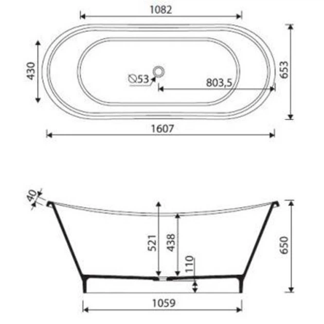 Ванна отдельностоящая Fancy Marble Newton 156.7х 65см 90160001 белая (22177) - Фото 5 Ванна отдельностоящая Fancy Marble Newton 156.7х 65см 90160001 белая (22177) - изображение 5