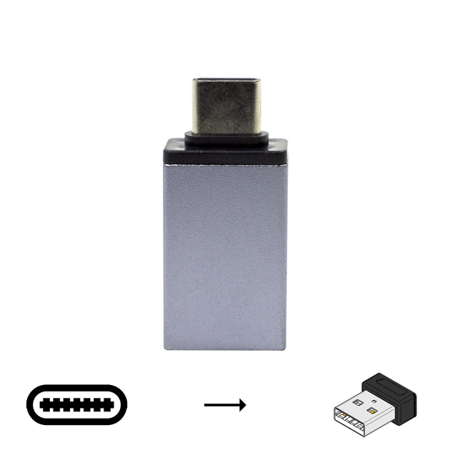 Перехідник Lesko метал USB 3.0 - Type-c OTG Grey для підключення до смартфону флешки - Фото 1 Перехідник Lesko метал USB 3.0 - Type-c OTG Grey для підключення до смартфону флешки - зображення 1