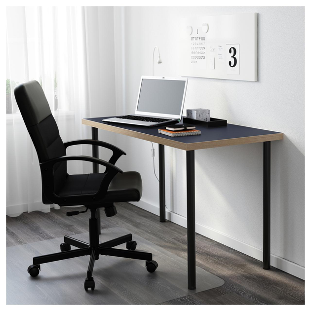 Компьютерный стол IKEA (ИКЕА) LINNMON / ADILS 120x60см синий черный ...