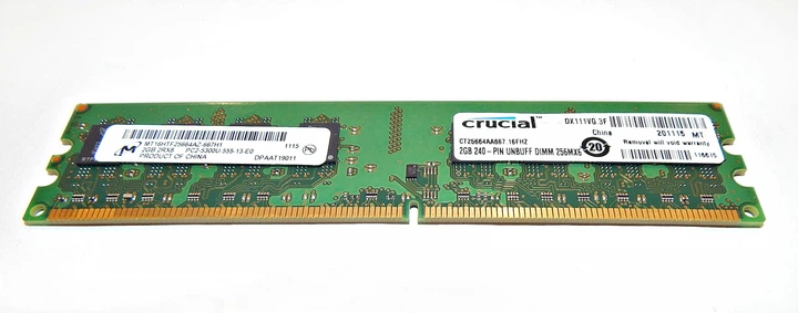 Оперативна пам'ять Crucial DDR2 SDRAM 2 GB PC2-5300 Б/у CL5 - Фото 1 Оперативна пам'ять Crucial DDR2 SDRAM 2 GB PC2-5300 Б/у CL5 - зображення 1
