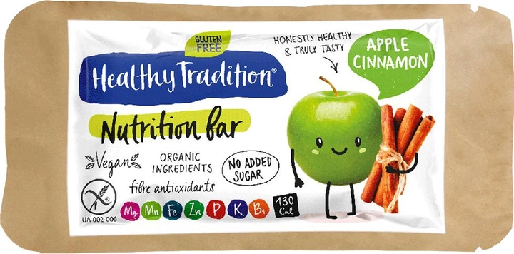 Упаковка батончиков Healthy Tradition Nutrition bar Яблоко и корица 34 г x 10 шт (4820192430258) 