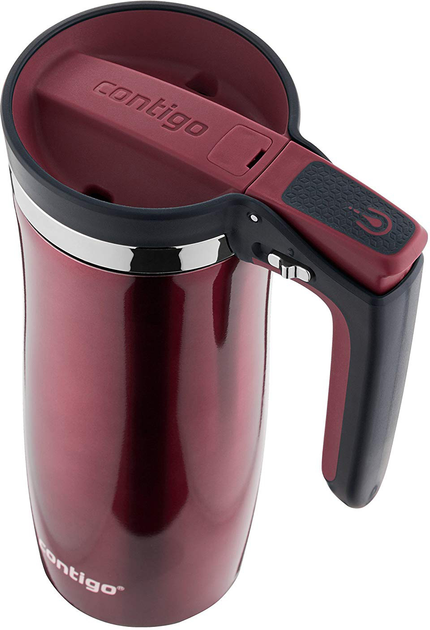 Термокружка Contigo Handled Autoseal 475 мл Вишневая (2028798) – фото ...