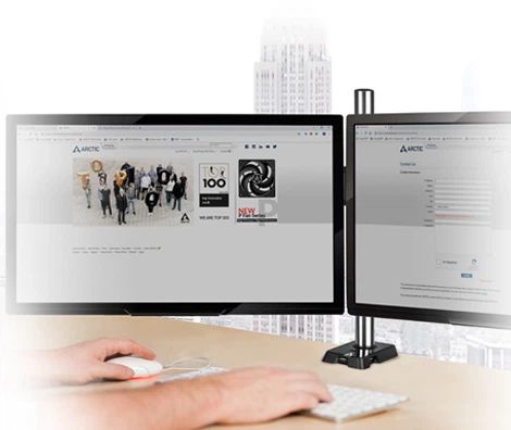 Uchwyt biurkowy do dwóch monitorów Arctic Z2 Black (AEMNT00053A) - obraz 11