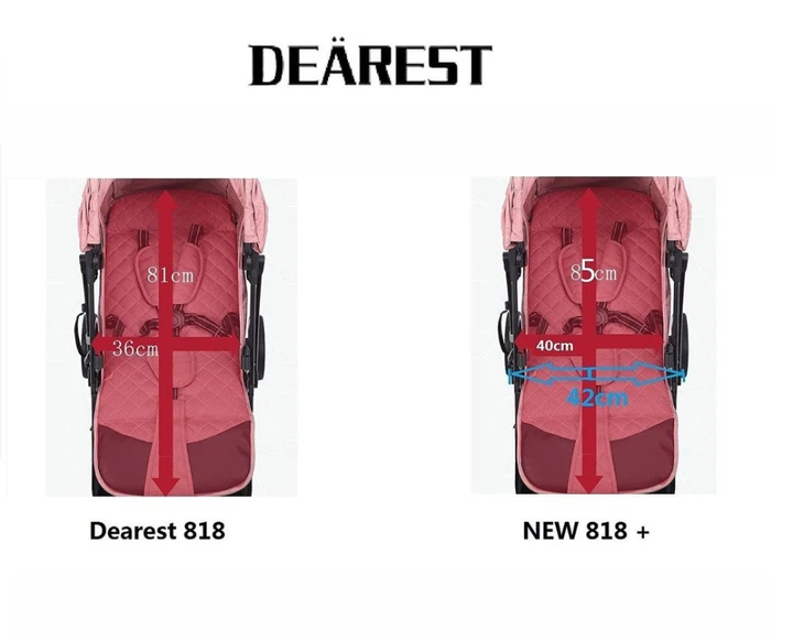 Прогулочная Коляска Dearest 818 Plus Синяя, рама черная - изображение 6