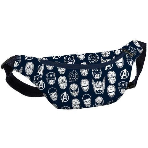 Сумка бананка через плечо и на пояс Bumbag Супергерой на синем фоне 27х16 см - Фото 1 Сумка бананка через плечо и на пояс Bumbag Супергерой на синем фоне 27х16 см - изображение 1