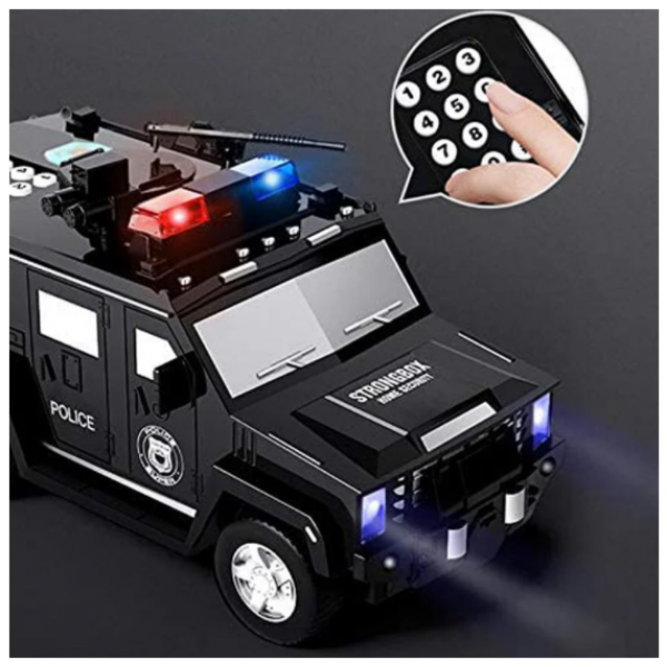 Копилка сейф банковская машина UKC Hummer с кодовым замком и отпечатком пальца Черная - изображение 4