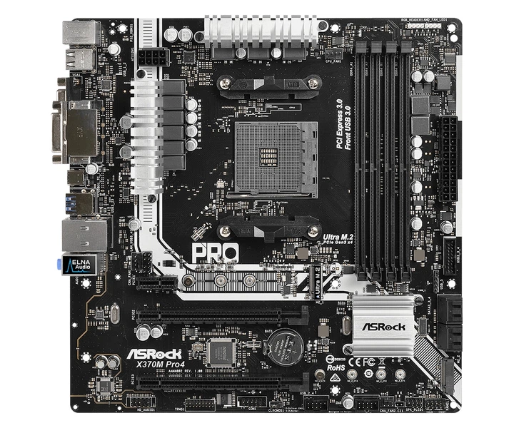 Материнская плата ASRock X370M Pro4 Socket AM4 - Фото 2 Материнская плата ASRock X370M Pro4 Socket AM4 - изображение 2