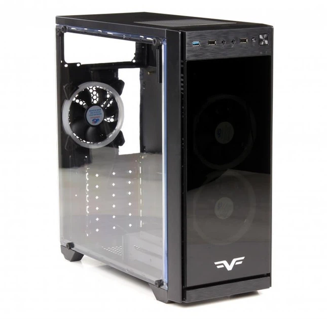 Корпус Frime Grandmaster green led без БП (Grandmaster-U3-4GSRF-WP); 1xUSB 3.0, 2xUSB, 4шт Green Singe Ring Fan - изображение 2