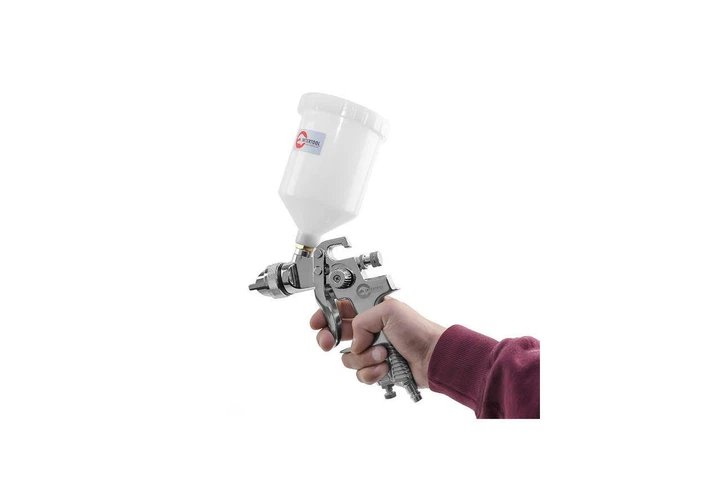 Пневмопистолет лакокрасочный HVLP Intertool верхний бак 600 мл x 1.3 мм - Фото 6 Пневмопистолет лакокрасочный HVLP Intertool верхний бак 600 мл x 1.3 мм - изображение 6
