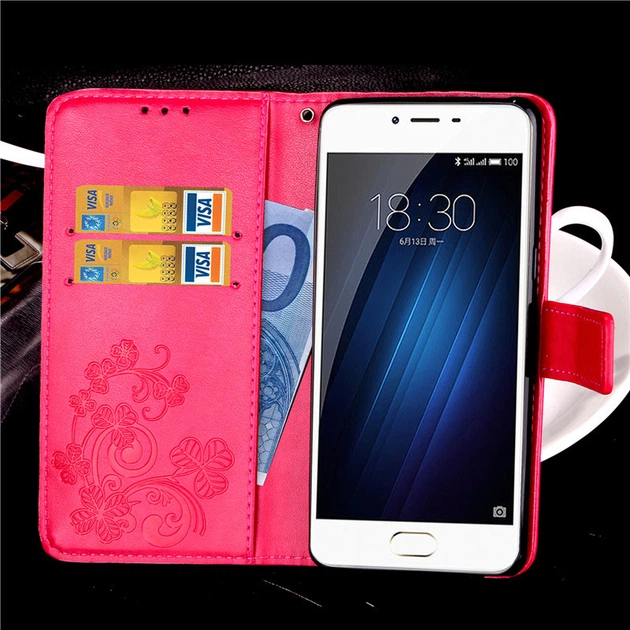 Чехол Clover для Meizu M3 / M3s / M3 mini книжка книжка кожа PU с визитницей малиновый - Фото 1 Чехол Clover для Meizu M3 / M3s / M3 mini книжка книжка кожа PU с визитницей малиновый - изображение 1