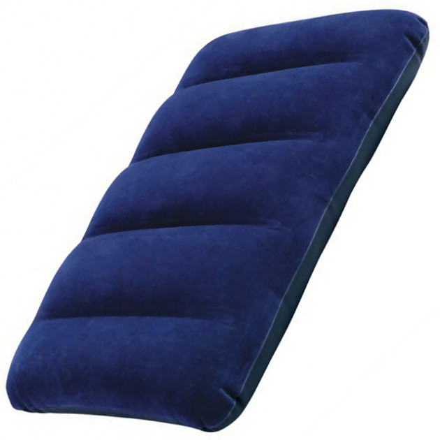Надувна подушка Intex 68672 флокірована Темно-синя 43х28х9см – низькі .