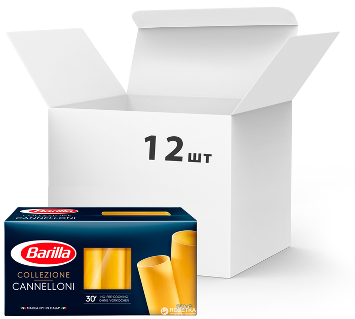 Упаковка макарон Barilla Collezione Cannelloni Каннеллони 250 г х 12 шт ...