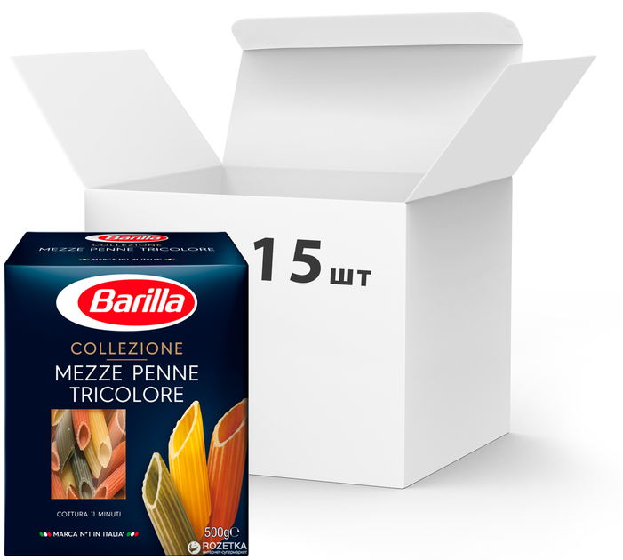 Упаковка макарон Barilla Collezione Mezze Penne Tricolore Медзе Пенне ...