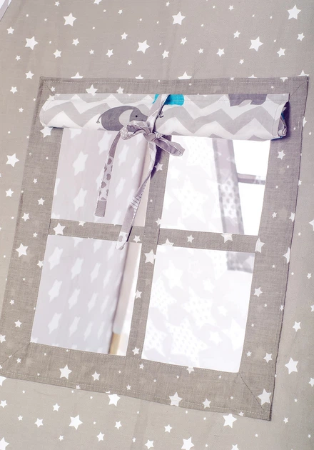 Вігвам намет дитячий у наборі «Слоник з блакитною зонтикою» 120х120х150 - Фото 3 Вігвам намет дитячий у наборі «Слоник з блакитною зонтикою» 120х120х150 - зображення 3