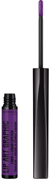 Жидкая помада для губ Rimmel Lip Art Graphic 2-в-1 875 с лайнером 1.8 мл (3614227448810) - Фото 4 Жидкая помада для губ Rimmel Lip Art Graphic 2-в-1 875 с лайнером 1.8 мл (3614227448810) - изображение 4