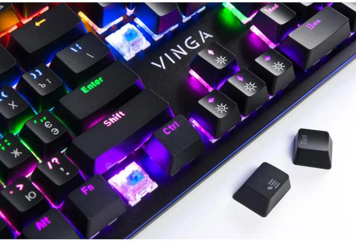 Клавіатура дротова Vinga KBGM160 Outemu Blue USB Black - зображення 5