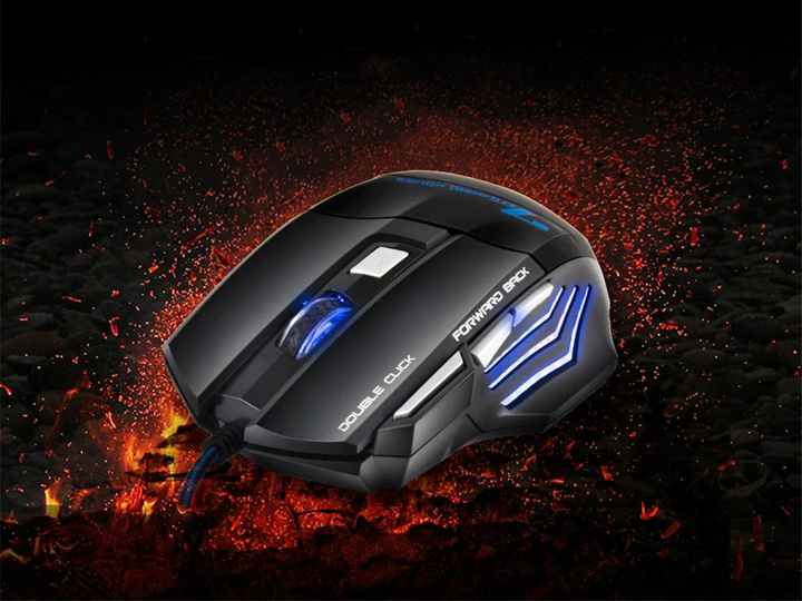 Мышь BauTech X7 5500 DPI проводная игровая бесшумная Silent With Box Черный (1008-508-01) - изображение 4