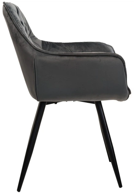 Стул для кухни и гостиной Vetro Mebel M-65 Серый (M-65-grey-velvet/ black) - Фото 2 Стул для кухни и гостиной Vetro Mebel M-65 Серый (M-65-grey-velvet/ black) - изображение 2