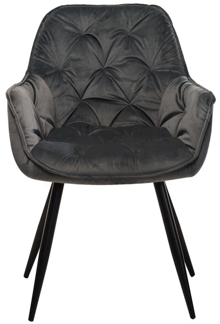 Стул для кухни и гостиной Vetro Mebel M-65 Серый (M-65-grey-velvet/ black) - Фото 5 Стул для кухни и гостиной Vetro Mebel M-65 Серый (M-65-grey-velvet/ black) - изображение 5