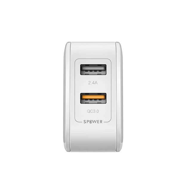 Зарядний пристрій Blitzwolf USB S6 White - зображення 2