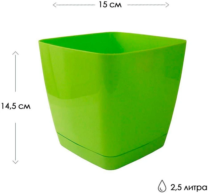 Горшок для цветов Form-Plastic Тоскана Квадро-15 2,5 л латте (0732-002) - изображение 6