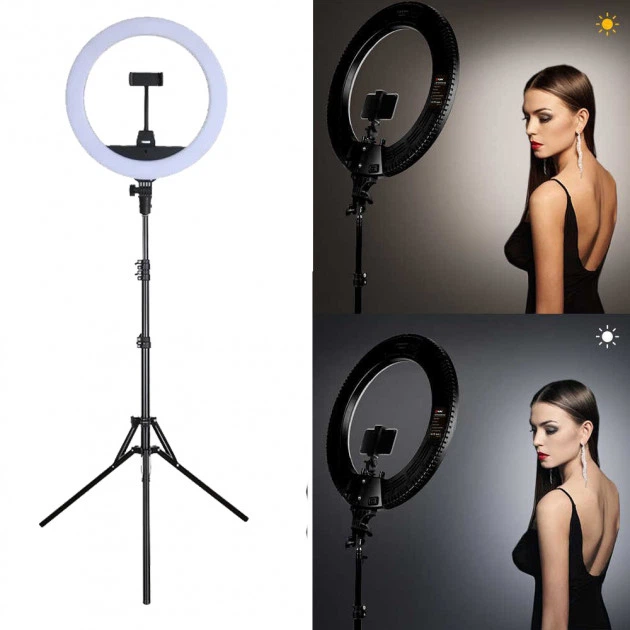 Кольцевая LED лампа Ring Light ZB-R14 35см 36W на штативе 2 метра с держателем для телефона селфи кольцо (260731906zag) - Фото 3 Кольцевая LED лампа Ring Light ZB-R14 35см 36W на штативе 2 метра с держателем для телефона селфи кольцо (260731906zag) - изображение 3