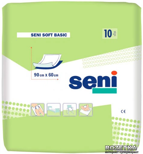 Упаковка одноразовых пеленок Seni Soft Basic 60х90 см 12 пачек по 10 шт (SE-091-B010-003) - изображение 2