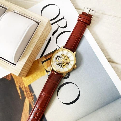 Мужские часы Forsining 8099 Brown-Gold-White (1059-0008) - изображение 5