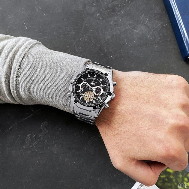 Чоловічий наручний годинник Forsining 340 Silver-Black - Фото 3 Чоловічий наручний годинник Forsining 340 Silver-Black - зображення 3