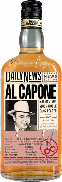 Напиток алкогольный Солодовый с вишней AL CAPONE 0.5 л 38% (4820136353131) - изображение 1