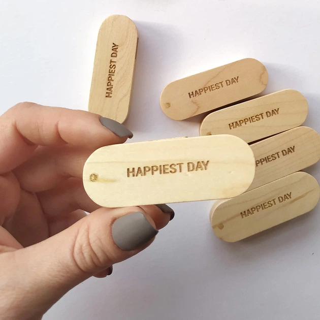 10 USB флешек деревянные поворотные на 8Гб LSite с гравировкой вашего логотипа или текста (D3BRWN) - изображение 4