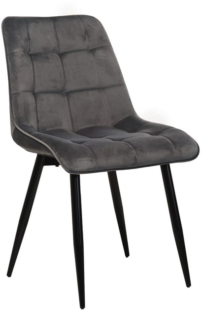 Стул для кухни и гостиной Vetro Mebel N-46 Серый (N-46-grey-velvet/ black) - Фото 1 Стул для кухни и гостиной Vetro Mebel N-46 Серый (N-46-grey-velvet/ black) - изображение 1