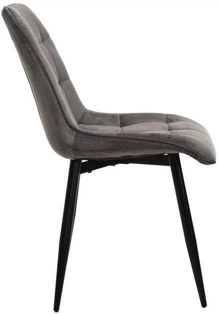 Стул для кухни и гостиной Vetro Mebel N-46 Серый (N-46-grey-velvet/ black) - Фото 2 Стул для кухни и гостиной Vetro Mebel N-46 Серый (N-46-grey-velvet/ black) - изображение 2