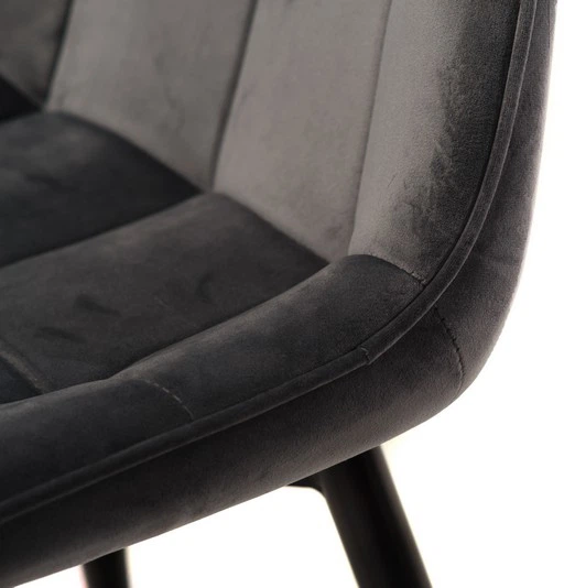 Стул для кухни и гостиной Vetro Mebel N-46 Серый (N-46-grey-velvet/ black) - Фото 9 Стул для кухни и гостиной Vetro Mebel N-46 Серый (N-46-grey-velvet/ black) - изображение 9