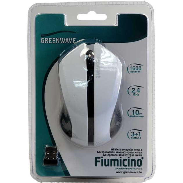 Мышь беспроводная GREENWAVE Fiumicino (R0013755) Black, White USB - изображение 5