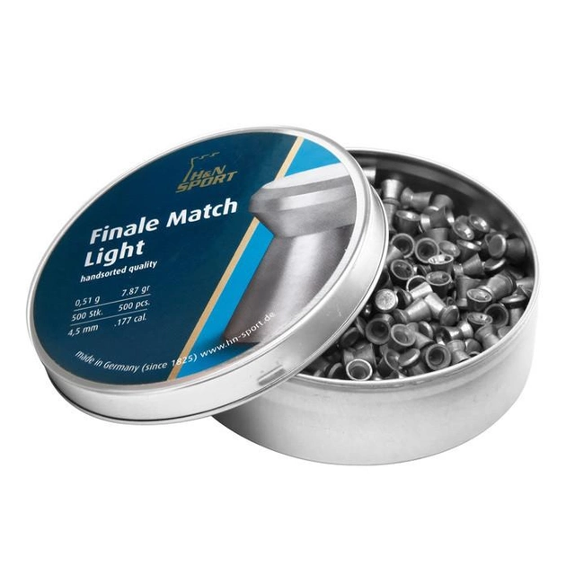 Кулі пневматичні H&N Finale Match Light, 4,49 мм , 0.51 г, 500 шт/уп 658211365 - зображення 1