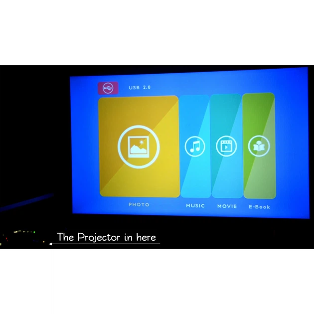 Портативний мультимедійний Проектор з динаміком Led Projector BYINTEK SKY GP70 - зображення 6