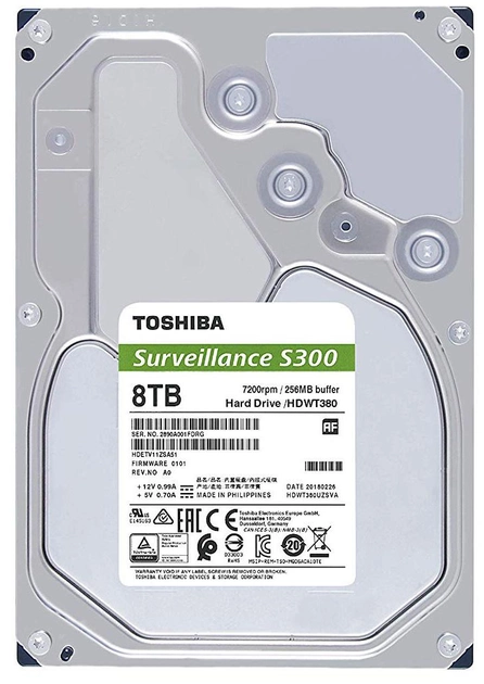 Жесткий диск Toshiba S300 8TB 7200rpm 256MB HDWT380UZSVA 3.5" SATA III - изображение 1