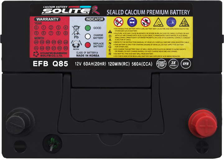 Аккумулятор solite efb q85