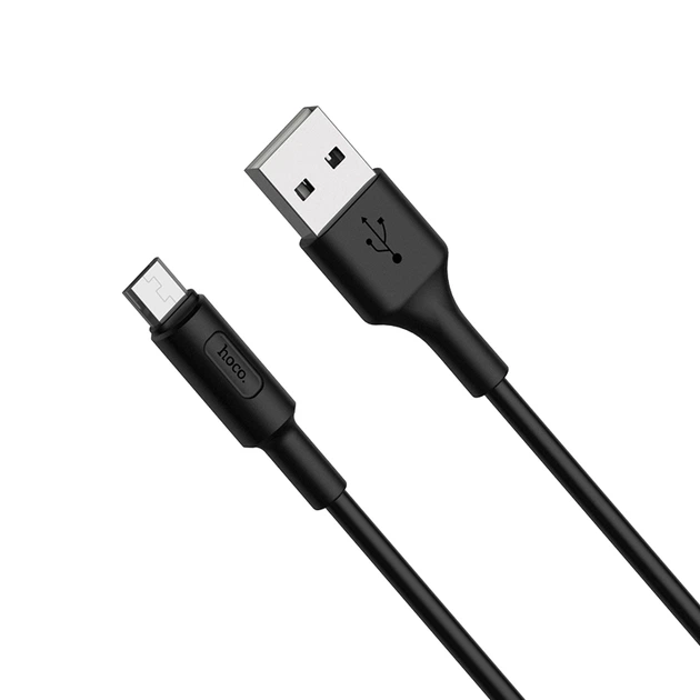Кабель HOCO X25 USB to Micro 2A, 1m, PVC, PVC connectors, Black (6957531080121) - Фото 1 Кабель HOCO X25 USB to Micro 2A, 1m, PVC, PVC connectors, Black (6957531080121) - изображение 1
