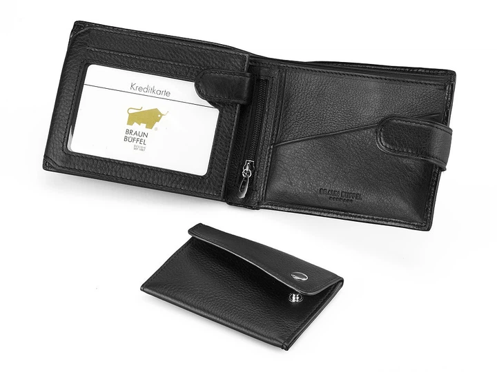 Мужское портмоне из плотной кожи Braun Buffel 9924 чёрный - изображение 2