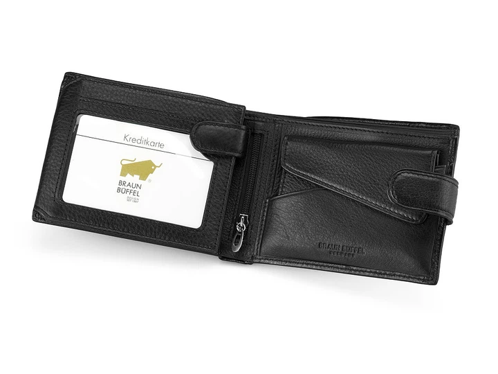 Мужское портмоне из плотной кожи Braun Buffel 9924 чёрный - изображение 3