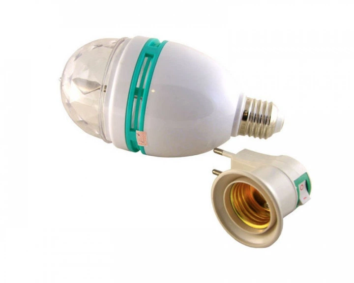 Диско LED лампа вращающаяся для вечеринок дискотек E27 с патроном lamp LY-399 CNV (1222) - Фото 1 Диско LED лампа вращающаяся для вечеринок дискотек E27 с патроном lamp LY-399 CNV (1222) - изображение 1