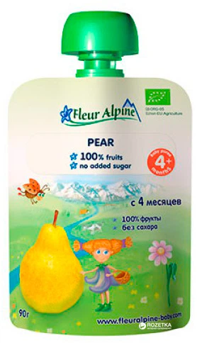 Упаковка фруктового пюре Fleur Alpine Organic груша в паучі 6 шт. х 90 г (5024688101021) - зображення 2