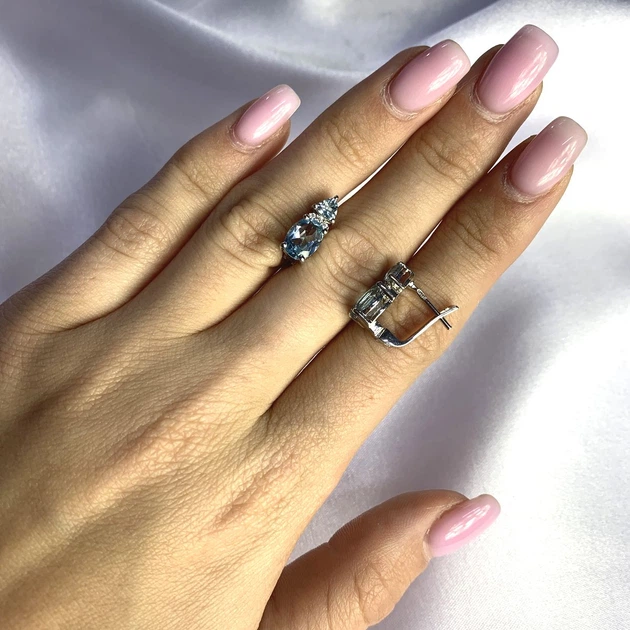 Срібна каблучка з натуральним топазом 3.682ct (2059004) - зображення 2