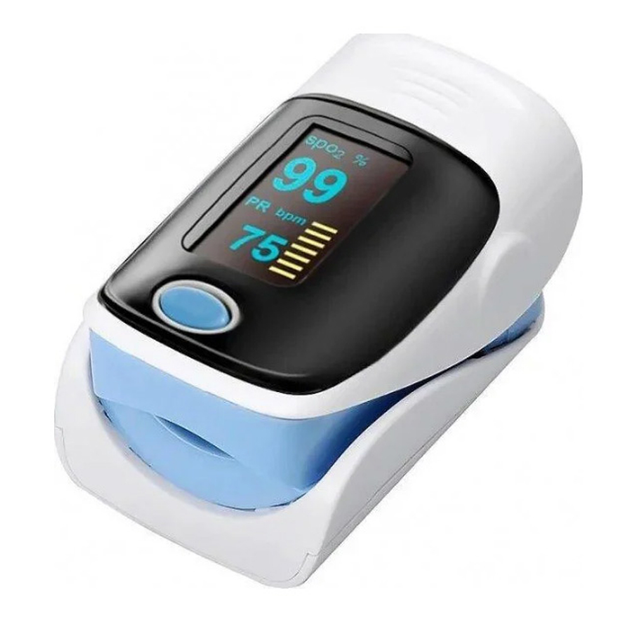 Пульсоксиметр на палец Olive OLV-80A (голубой) для измерения пульса и уровня кислорода в крови - изображение 1