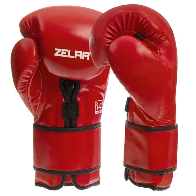 Перчатки для бокса и единоборств на липучке ZELART Champ BO-1391 Red-Black 10 унций - изображение 2