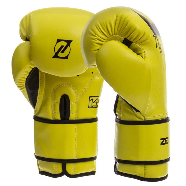 Перчатки для бокса и единоборств на липучке ZELART BO-1370 Yellow-Black 14 унций - Фото 2 Перчатки для бокса и единоборств на липучке ZELART BO-1370 Yellow-Black 14 унций - изображение 2